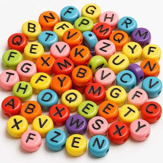 Buchstabenperlen A-Z Mix | Bunt - Schwarz