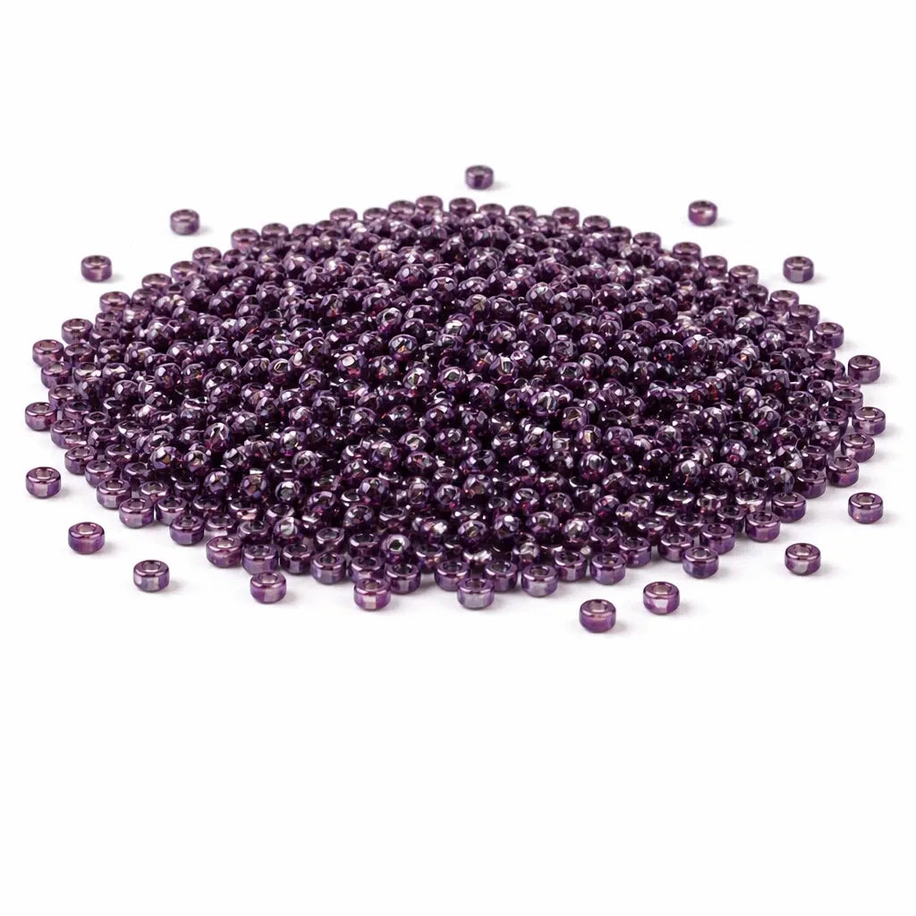 Rocailles Dunkellila Silbereinzug