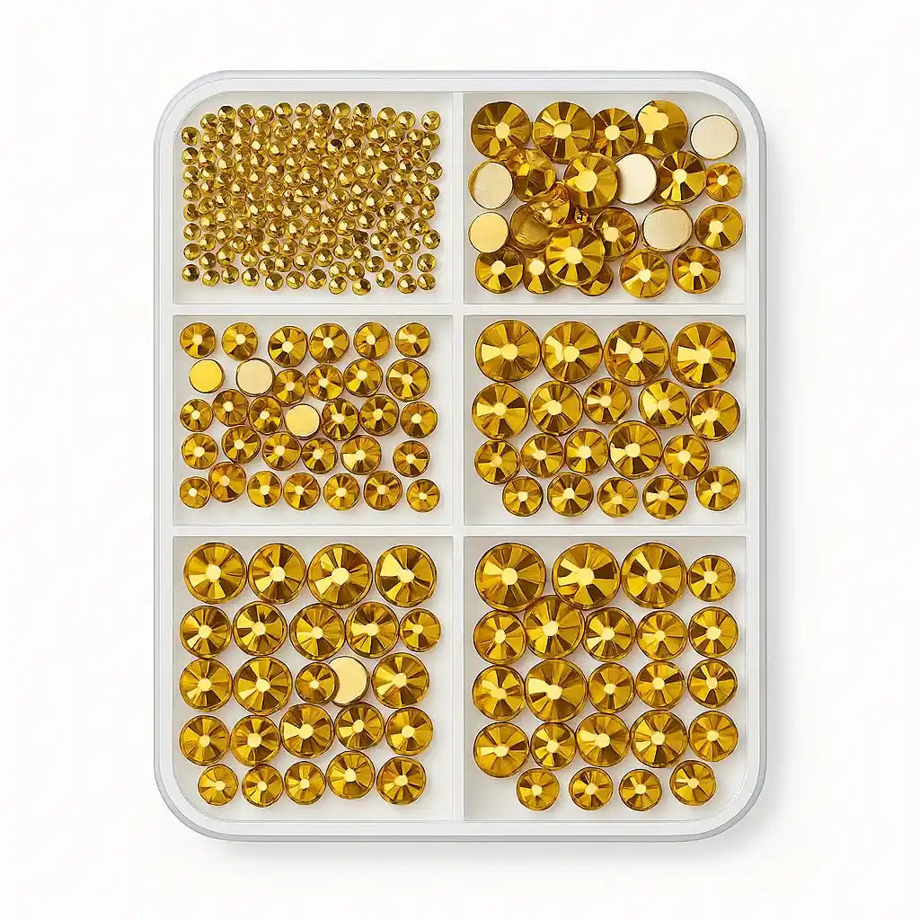 Non-Hotfix Größen-Mischbox (1.000 Stück) | Farbe wählbar