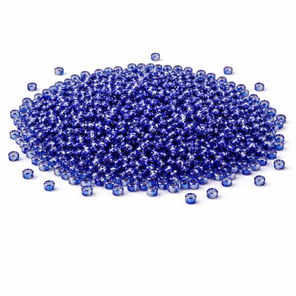 Rocailles Königsblau Silbereinzug