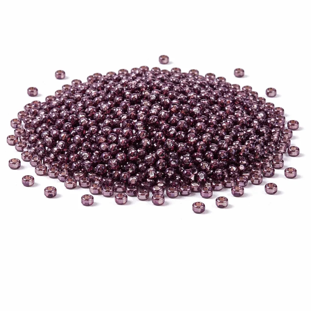 Rocailles Mauve Metallic Silbereinzug