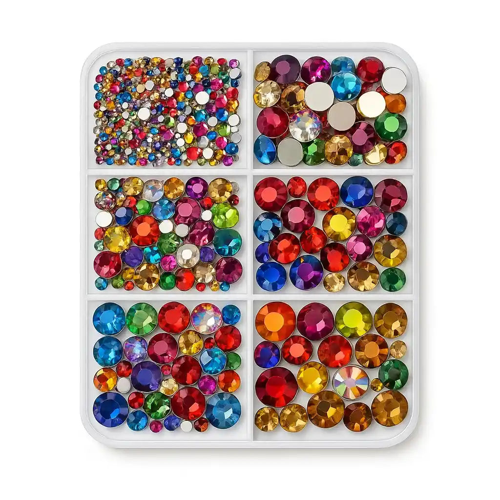 Non-Hotfix Größen-Mischbox (1.000 Stück) | Farbe wählbar