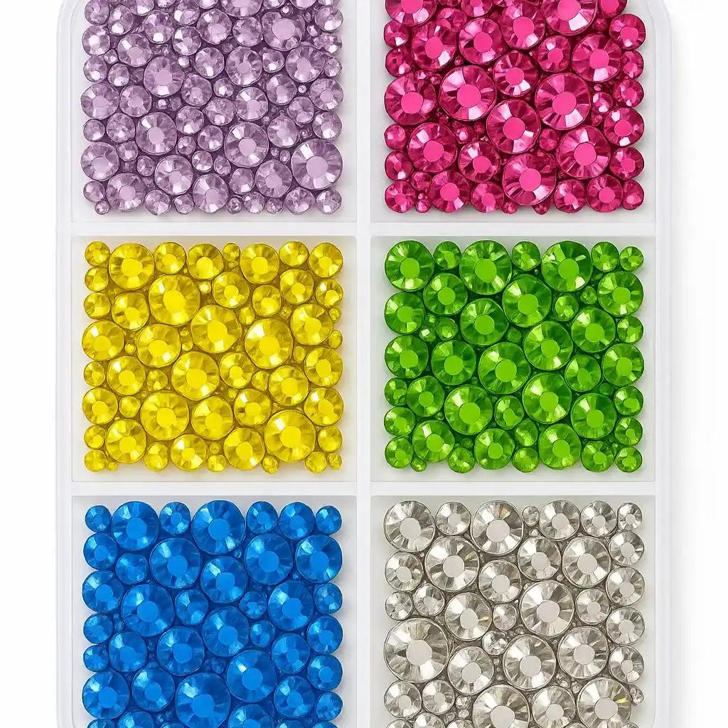 Non-Hotfix Größen-Mischbox (1.000 Stück) | Farbe wählbar