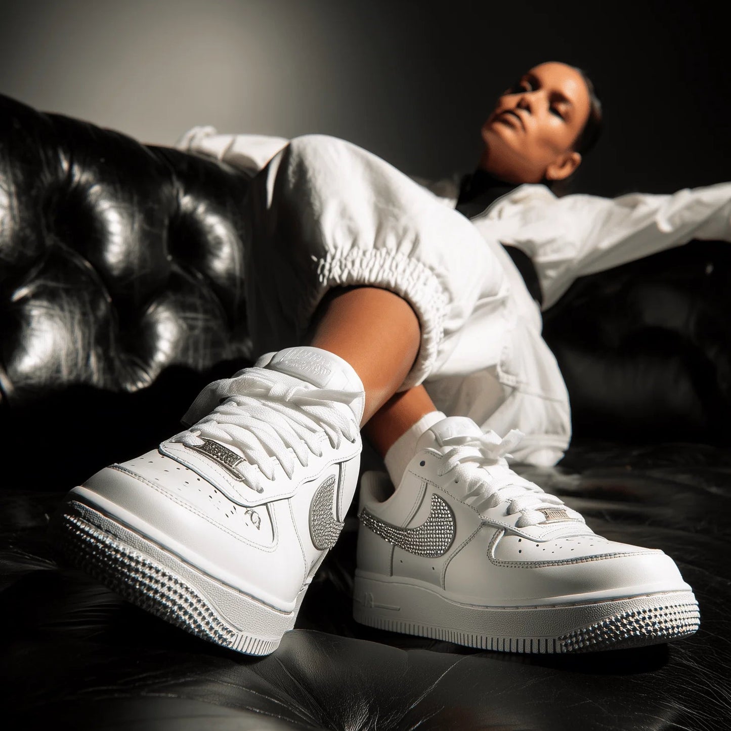 Nike Air Force 1 mit Strasssteinen