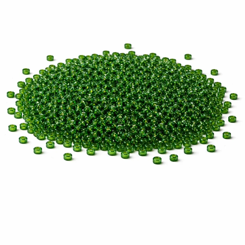Rocailles Smaragdgrün Transparent