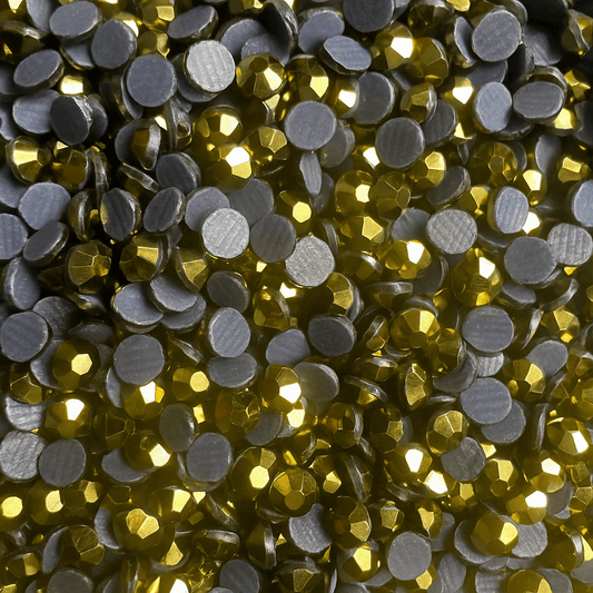DMC Hotfix Strasssteine in Gold – goldene Glaskristalle für Textilien & DIY