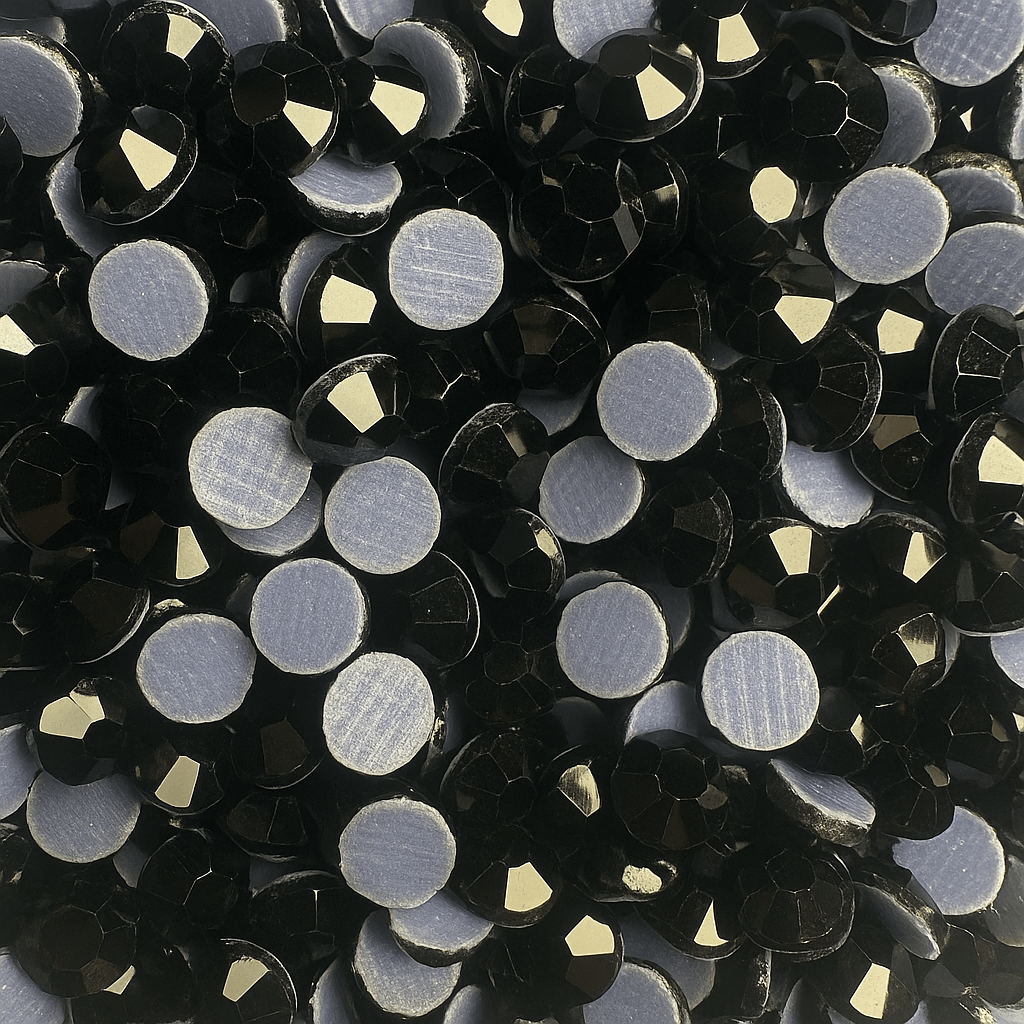 DMC Hotfix Strasssteine in Jet Black – schwarze Glaskristalle für Textilien & DIY