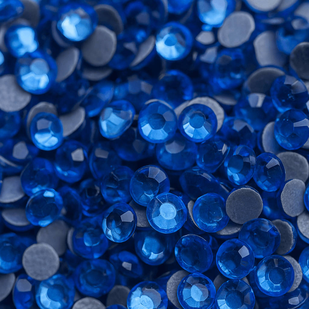 DMC Hotfix Strasssteine in Light Sapphire – blaue Glaskristalle für Textilien & DIY